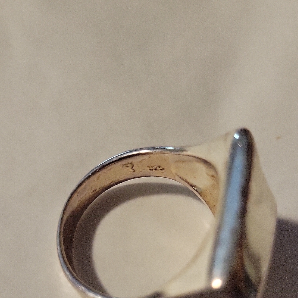 Polished Silver Geometric Statement Ring - Women'… - image 4